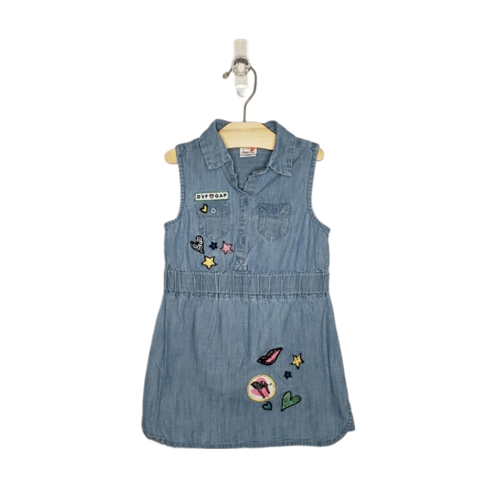 Diane Von Furstenberg DVF for Gap XS 4-5 Jean Safari Dress with Patches